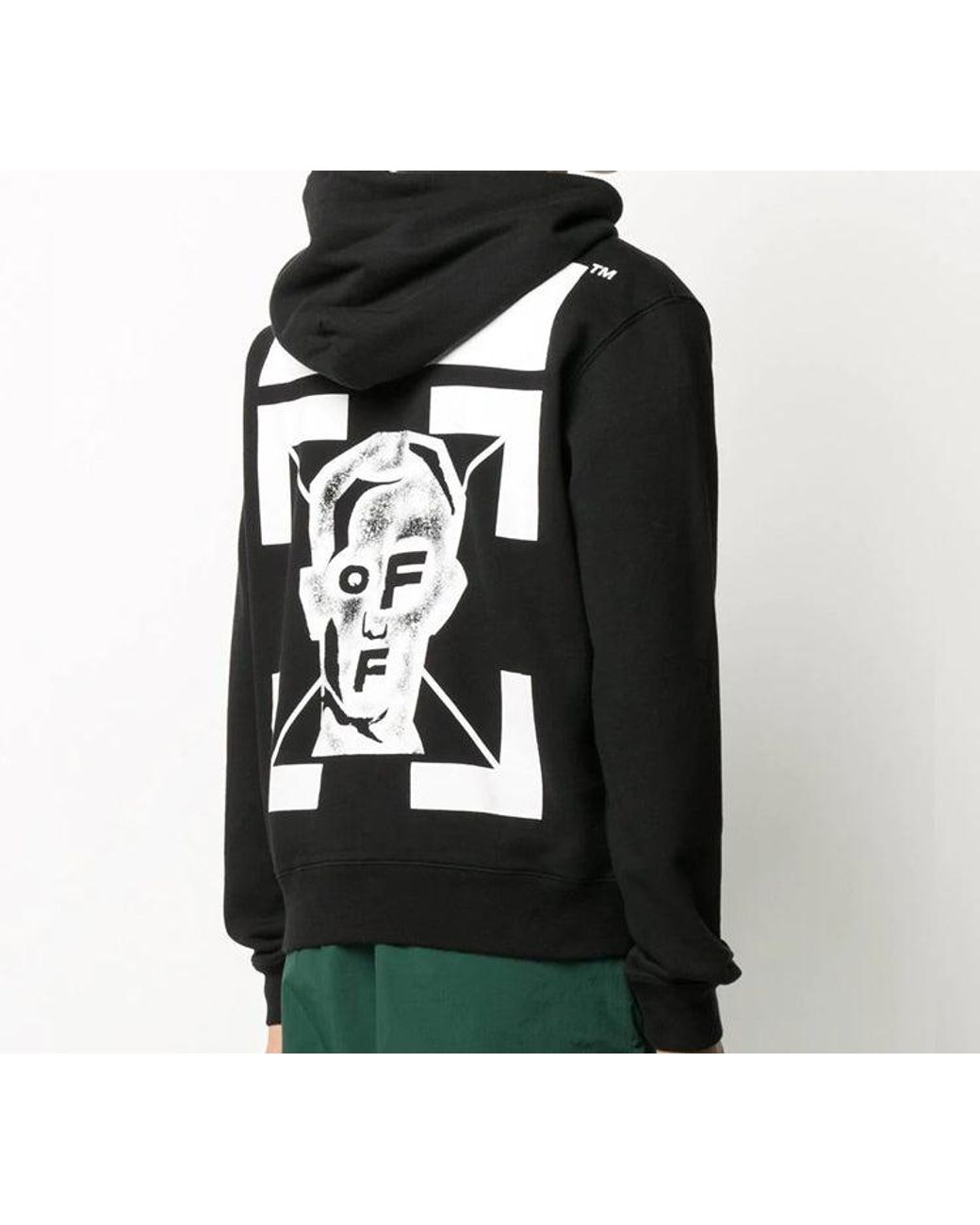 Off-White c/o Virgil Abloh Blue Fw20 Pivot Fish Printing Hooded Pullover for men