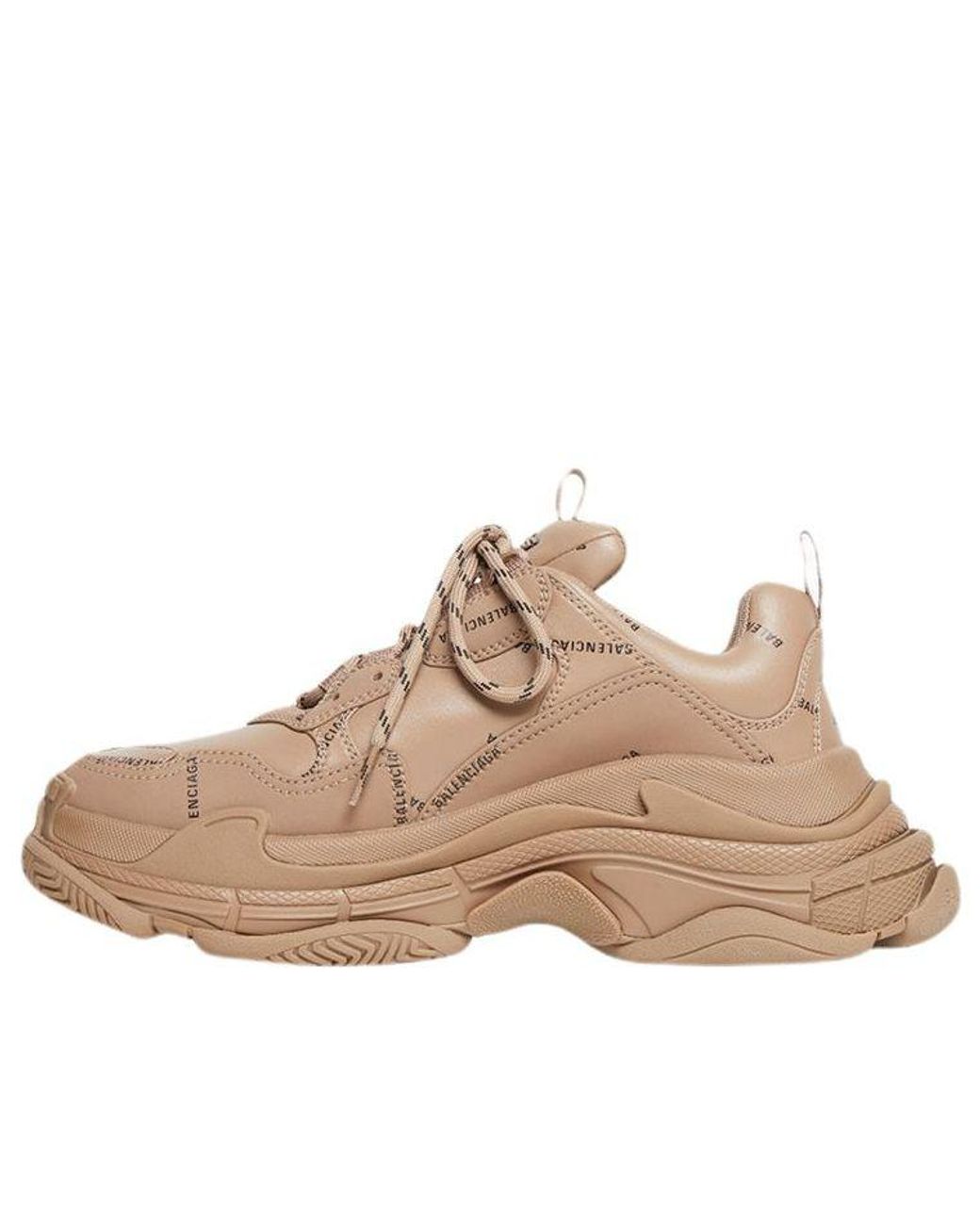 Balenciaga All Over Logo Triple S 'beige' in Brown for Men | Lyst