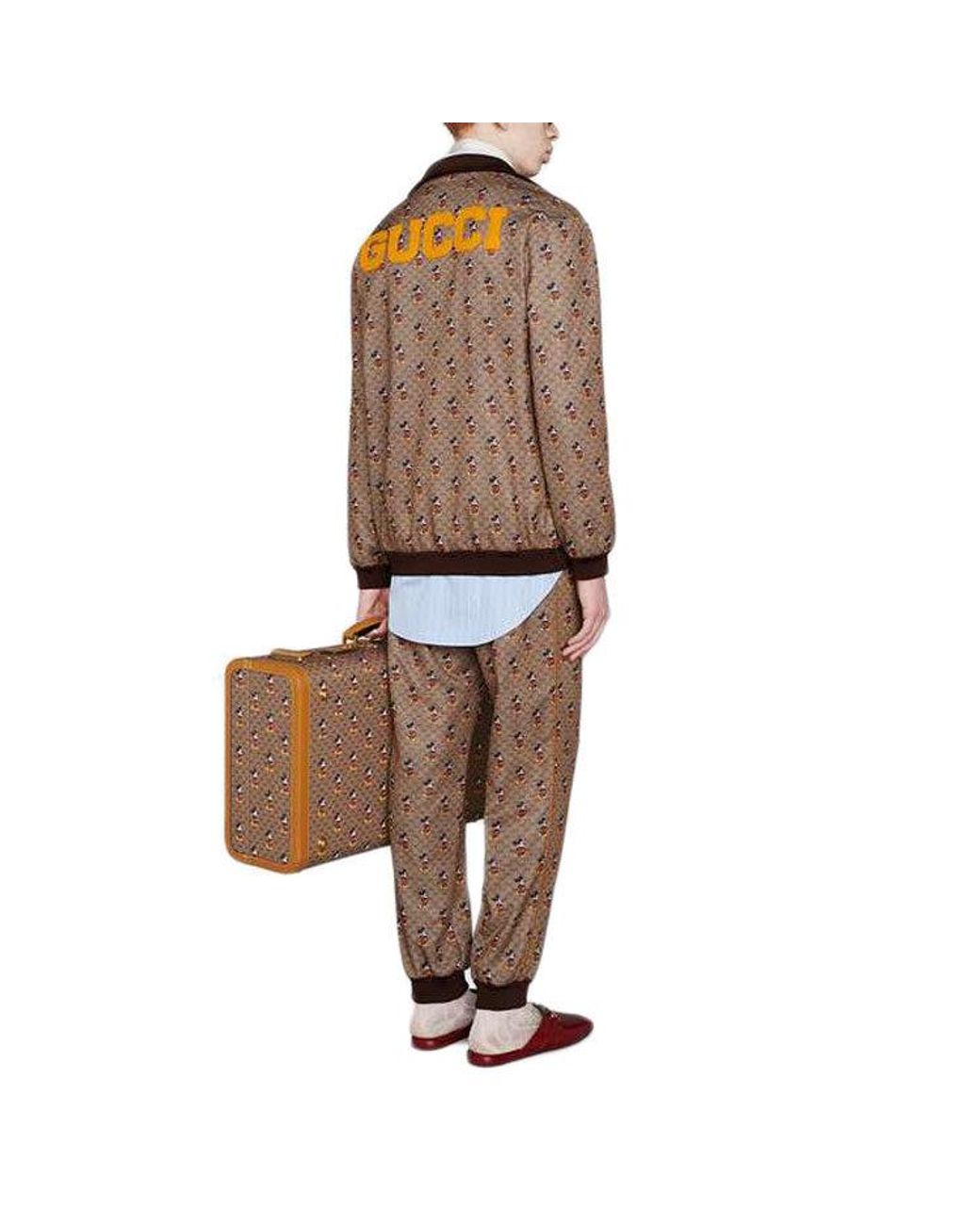 Gucci Brown X Disney Full-Printed Mickey Pattern Long Sleeve Jacket For for men