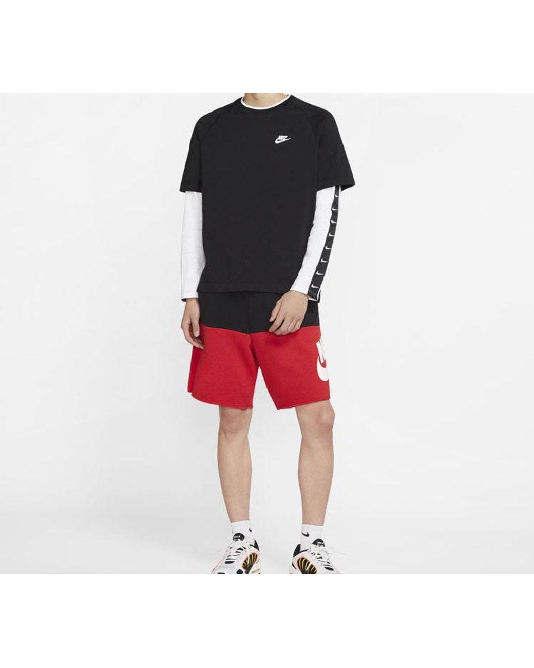 Nike Large Logo Sports Shorts Blackred for men