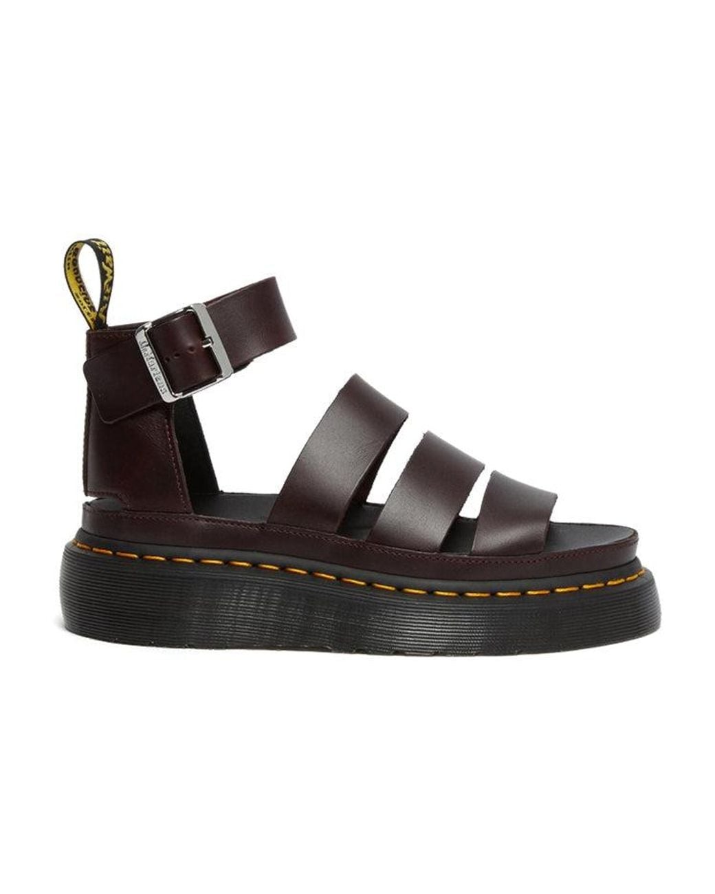 Dr. Martens Black (Wmns) Clarissa Ii Atlas Quad Leather Platform Sandals 'Oxblood'