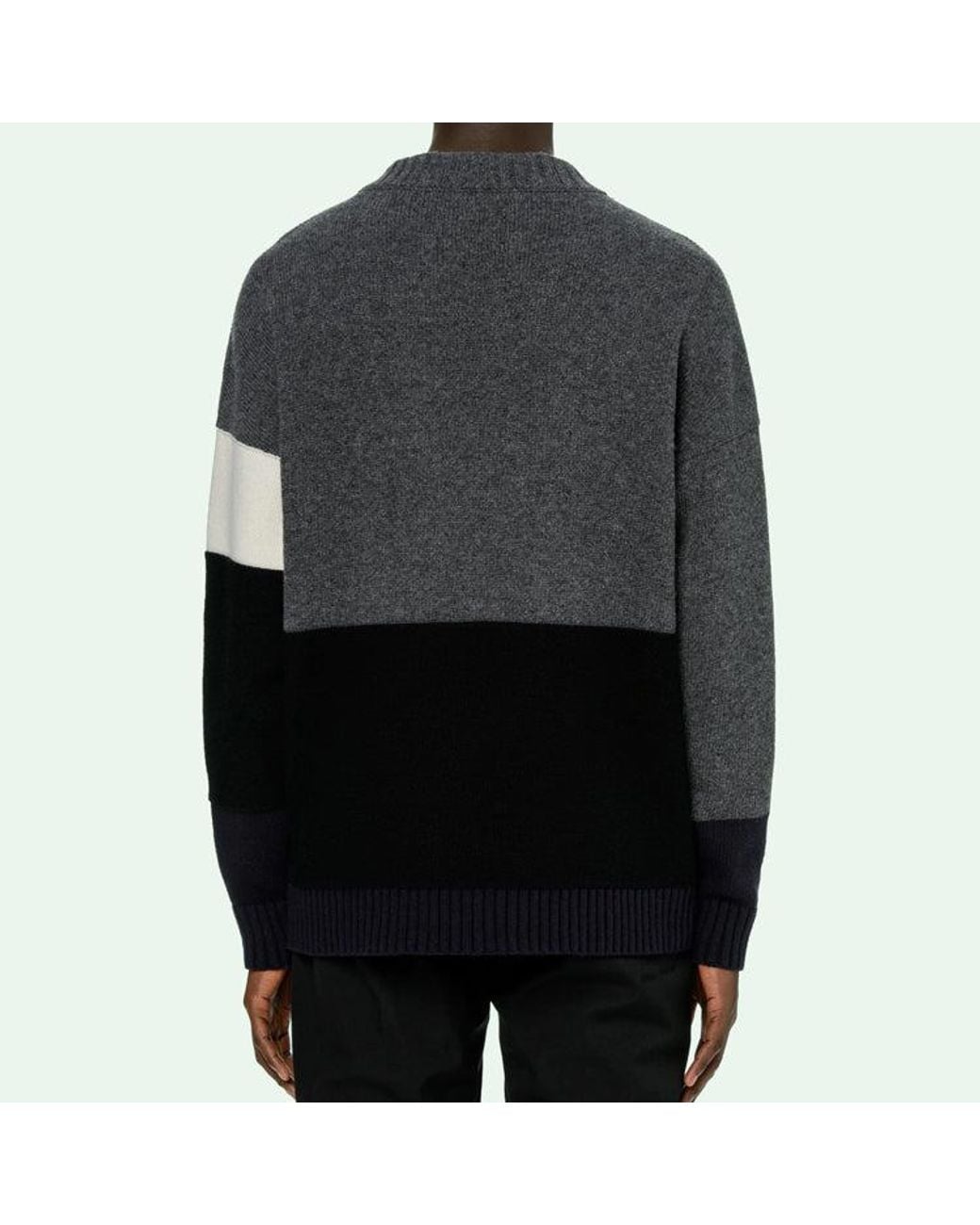 Off-White c/o Virgil Abloh Gray Fw20 Logo Printing Sweater for men