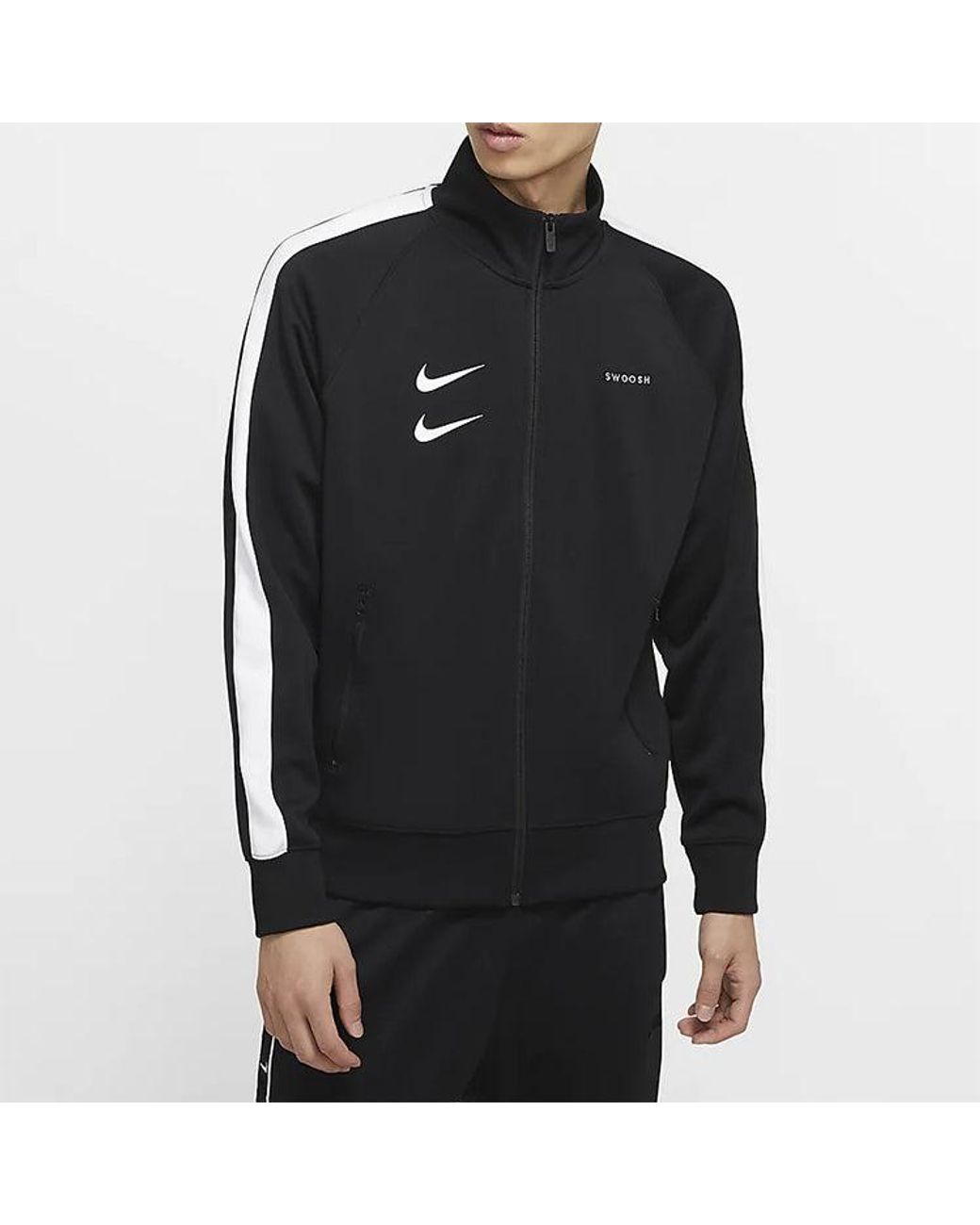 Nike Black Sportswear Swoosh Jcaket Cj4885-010 for men