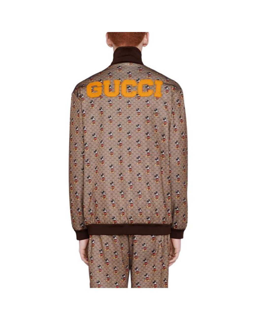 Gucci Brown X Disney Full-Printed Mickey Pattern Long Sleeve Jacket For for men