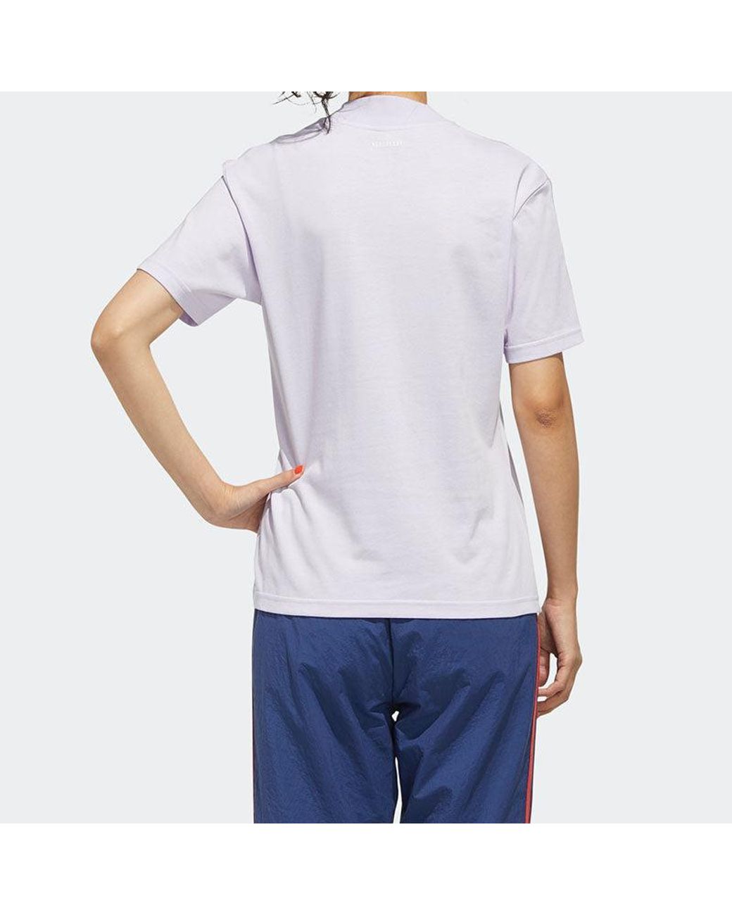 Adidas Purple (Wmns) Neo Athleisure Casual Sports Small Stand Collar Short Sleeve