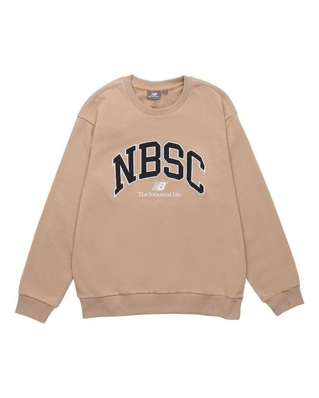 New Balance White Logo Crew Neck Sweaters for men