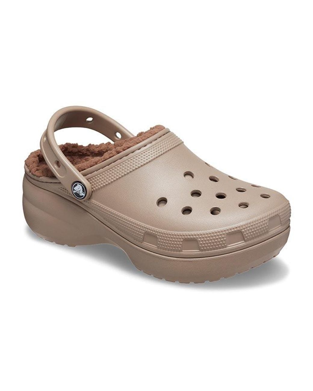 CROCSTM Brown (Wmns) Classic Platform Lined Clogs 'Mushroom'