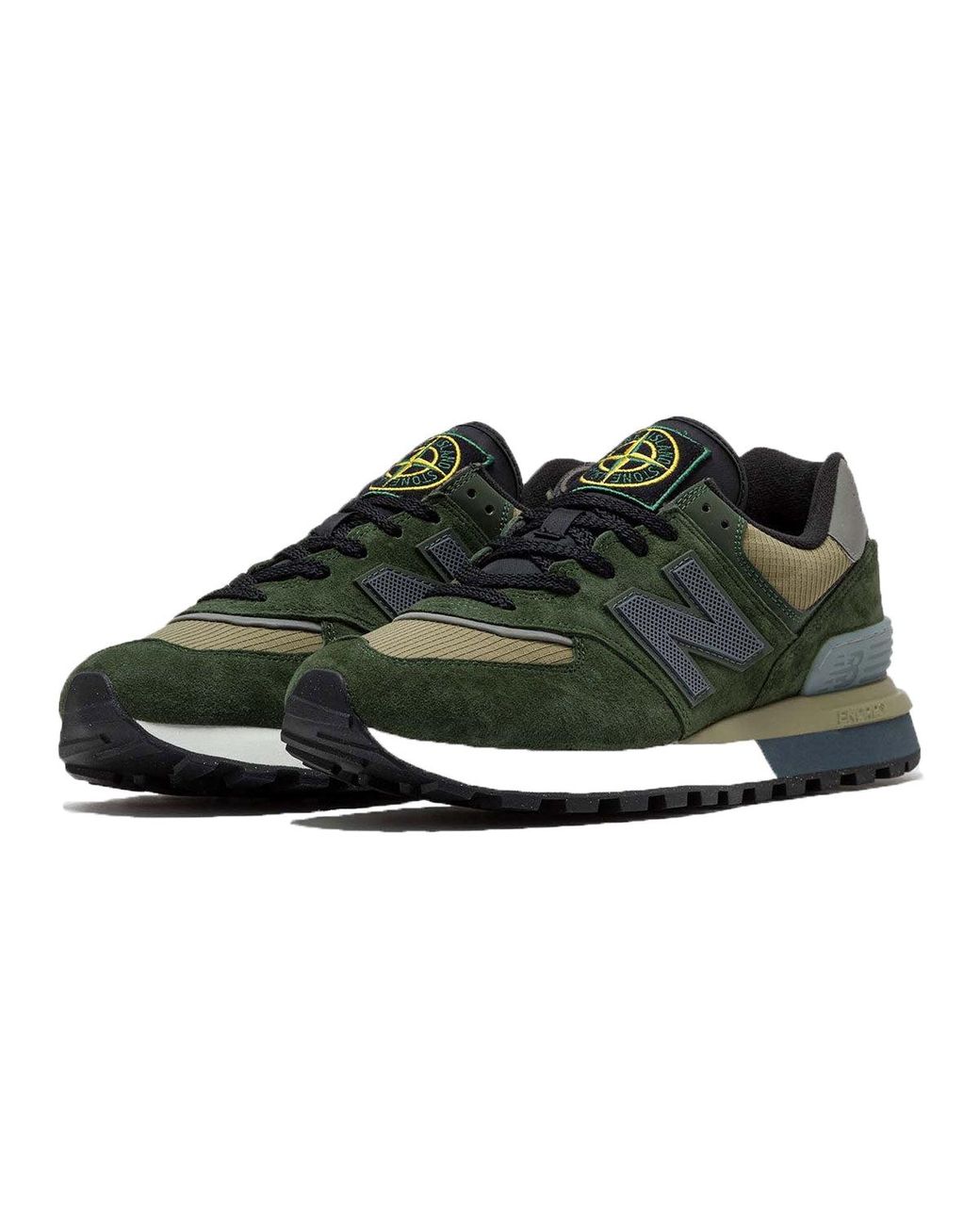 New Balance Green X Stone Island 574 Legacy 'Dark' for men