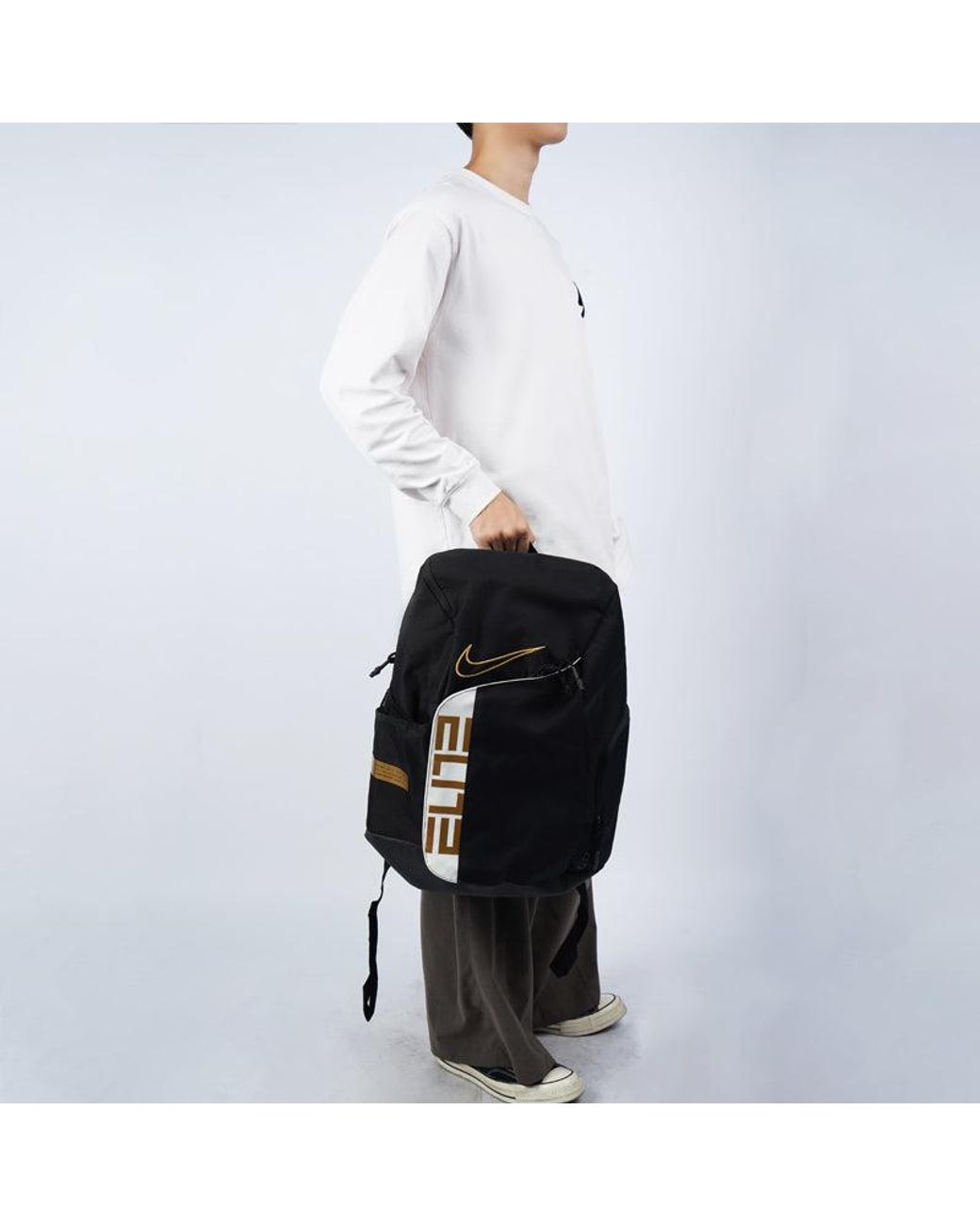 Nike Black Elite Pro Basketball Backpack Metallic'