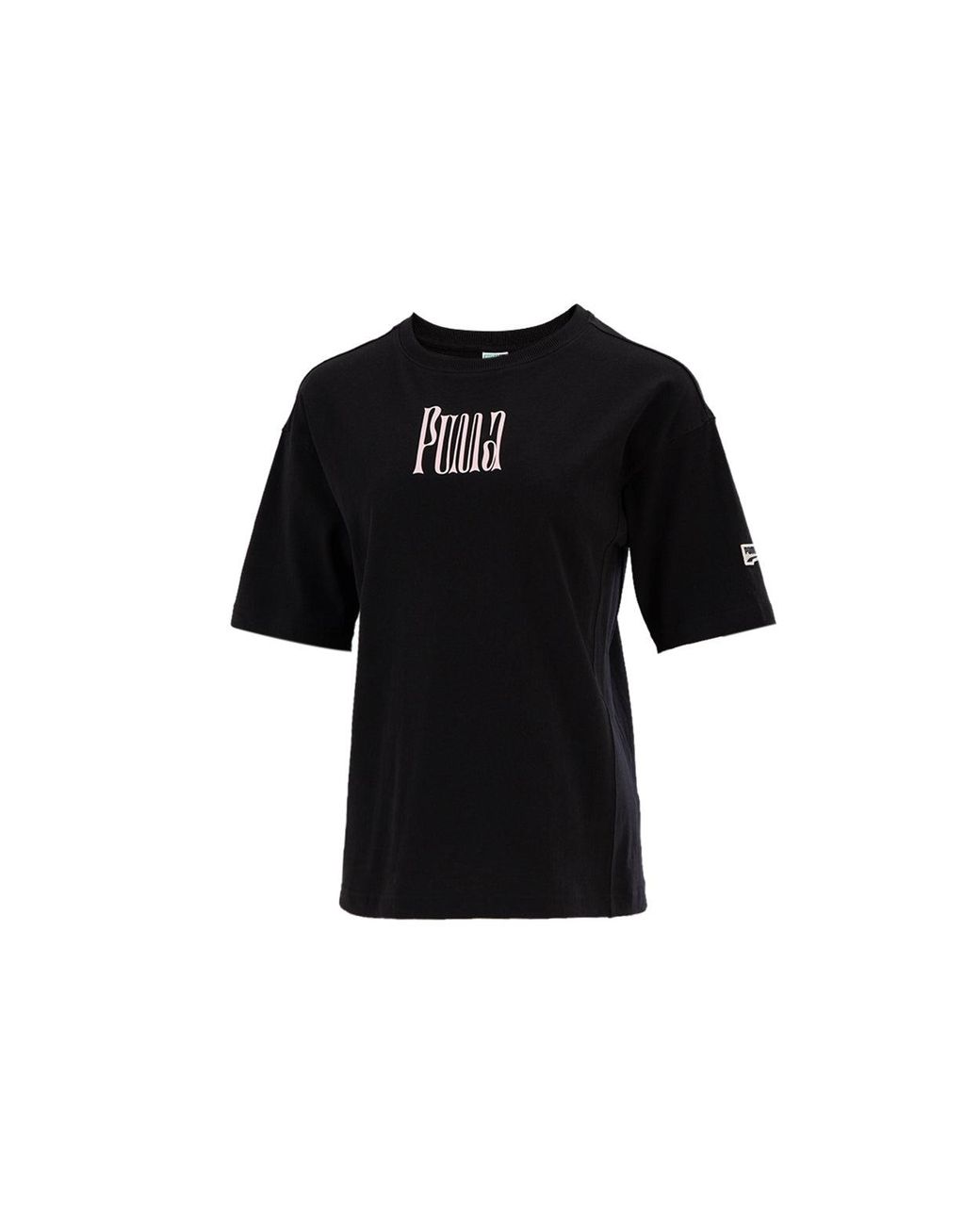 PUMA Black (Wmns) Printing Casualsport Round Neckshort Sleeve