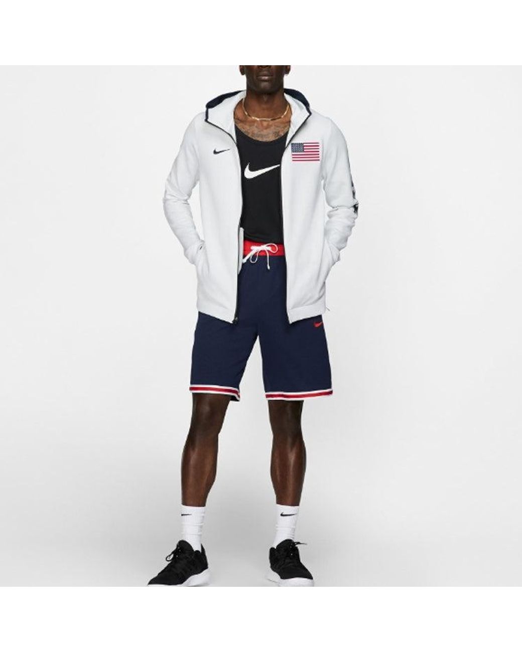 Nike Blue Captain America World Cup Basketball Sports Hoodie Jacket for men
