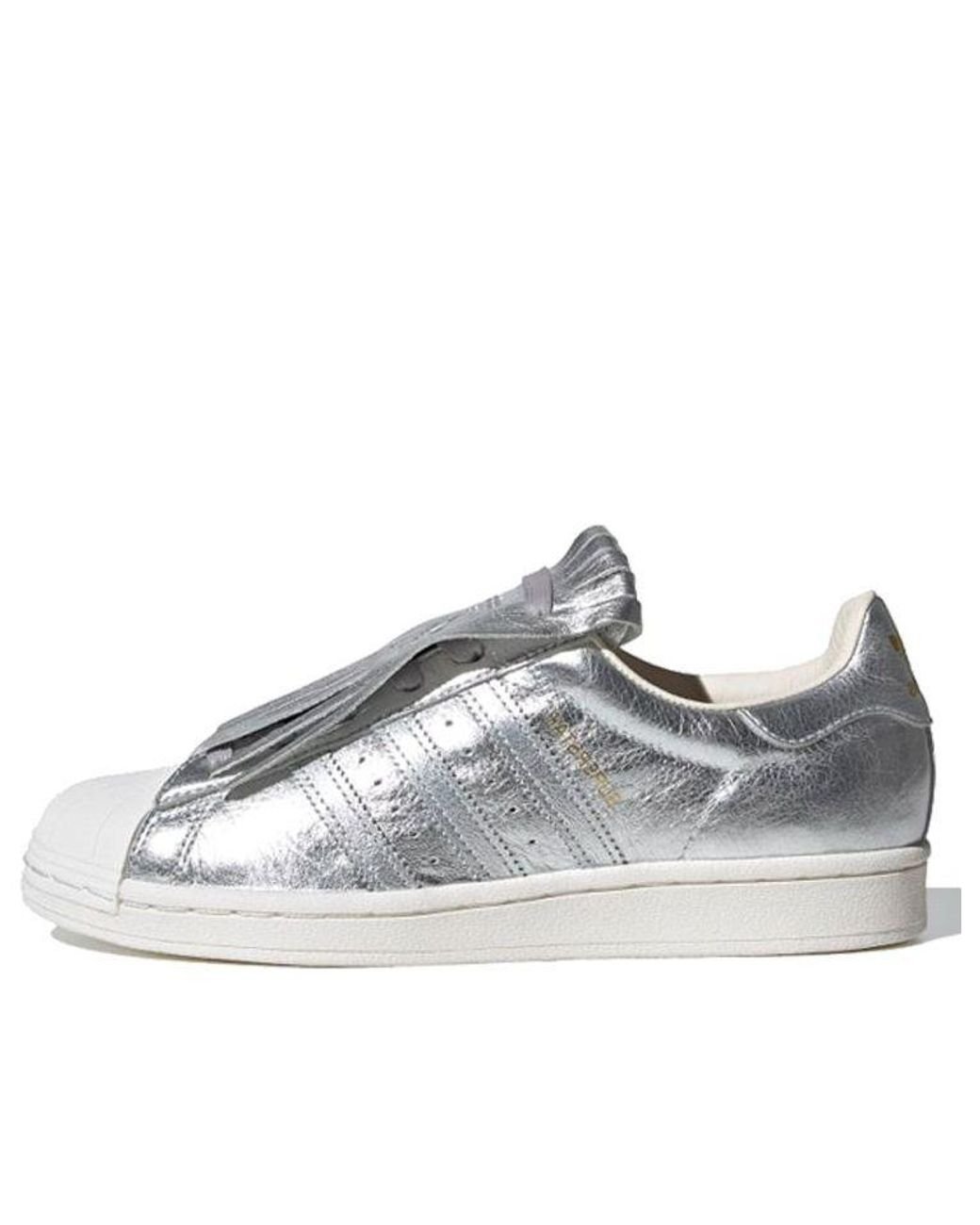 adidas Originals Adidas Superstar Fringe 'silver Metallic' in Gray | Lyst