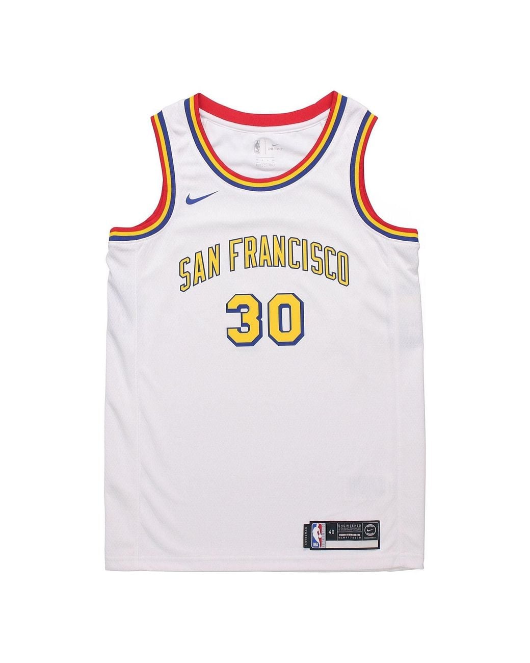 Nike White Nba Stephen Curry Golden State Warriors 2019/20 Fan Edition Jersey #30 for men