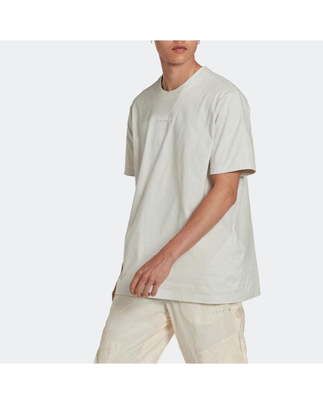 Adidas White Originals Ess Tee Solid Color Sports Round Neck Short Sleeve T-Shirt for men