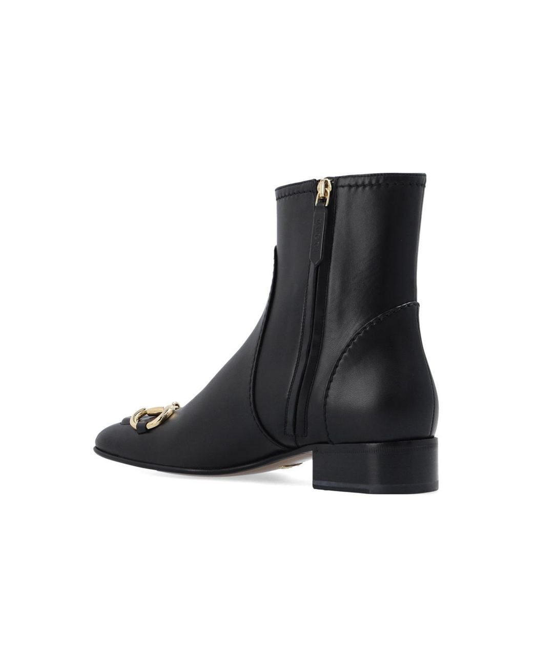 Gucci Black (Wmns) Horsebit Leather Ankle Boots