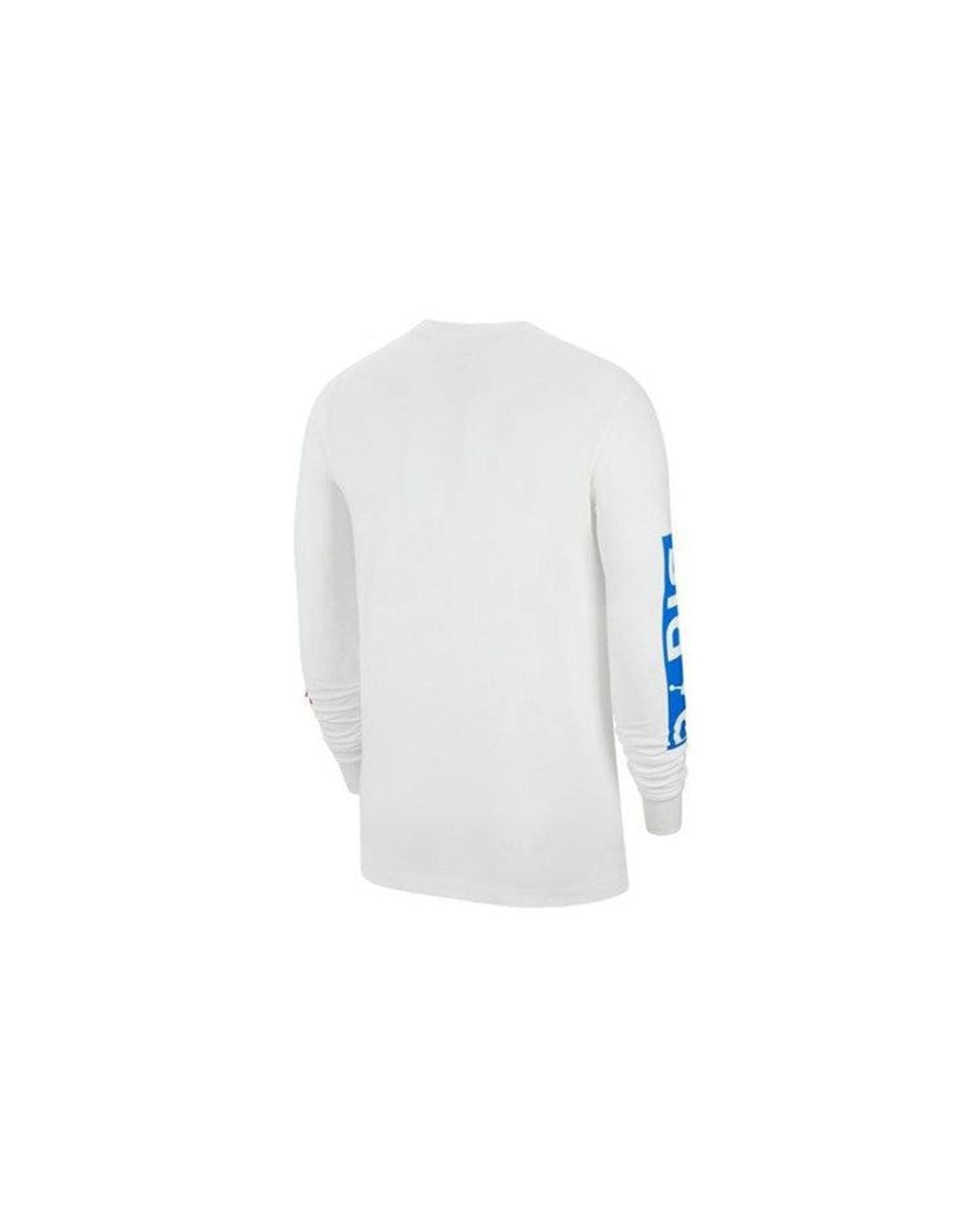 Nike White Chest Round Neck Pullover Long Sleeves T-Shirt for men