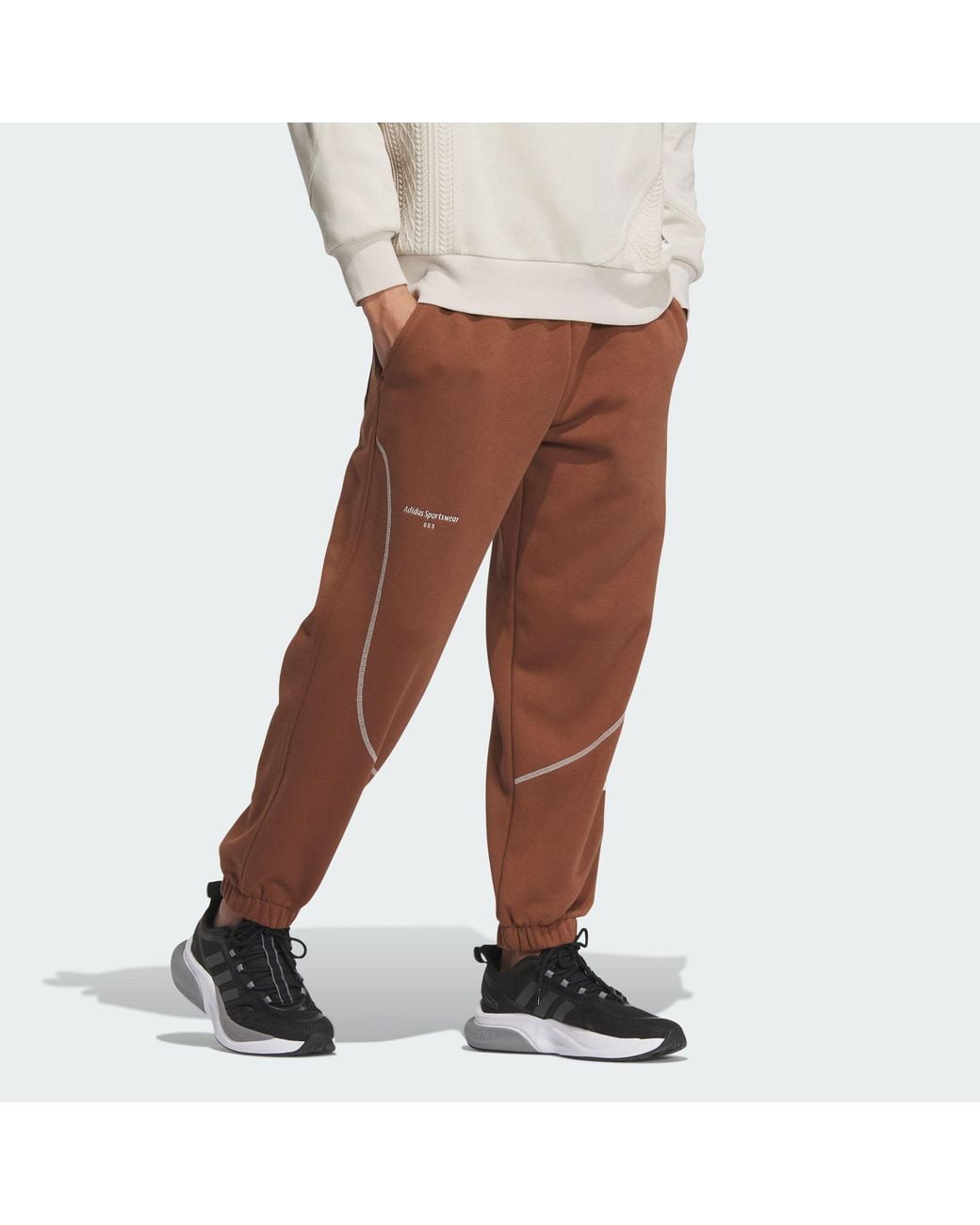 Adidas Brown St Side Knit Pants for men