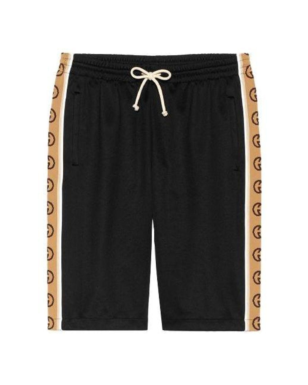 Gucci Black Ss20 Technical Jersey Shorts G-Knitted Drawstring Shorts For for men