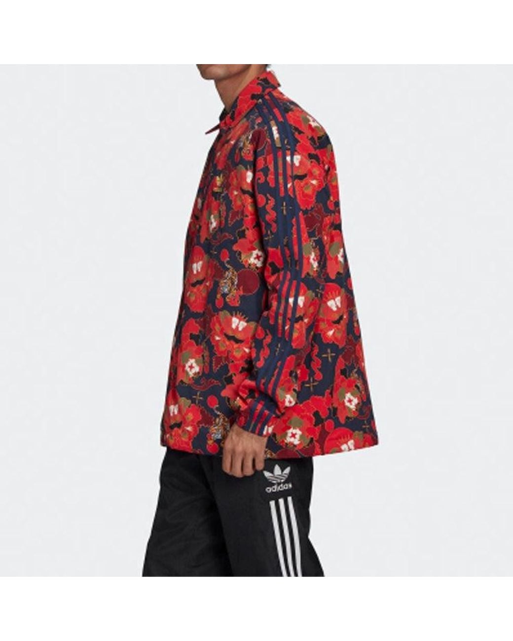 adidas Lny Coach Jacket Collegiate Scarlet Metallic in Red for Men