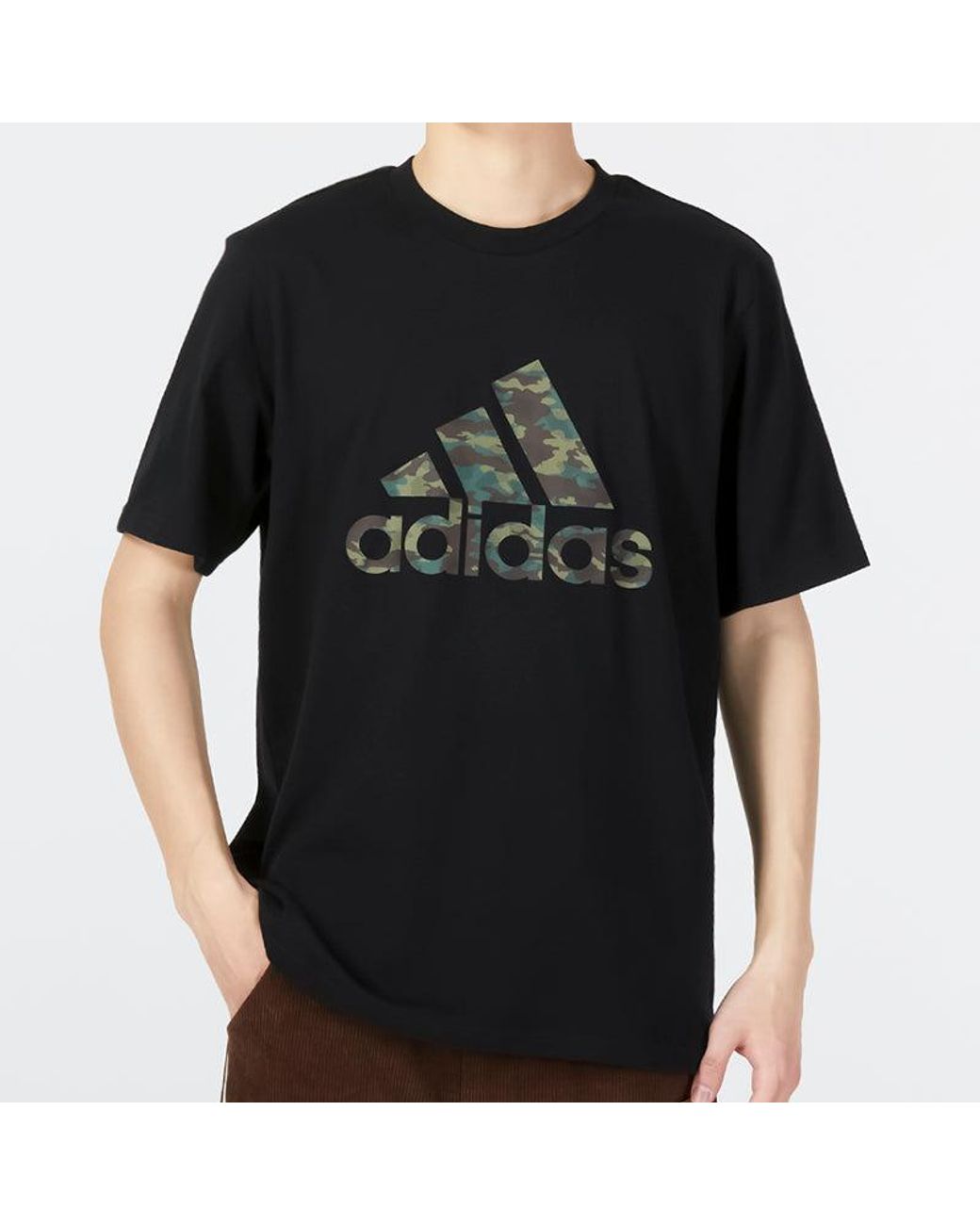Adidas Black Camo Short Sleeve T-Shirt for men
