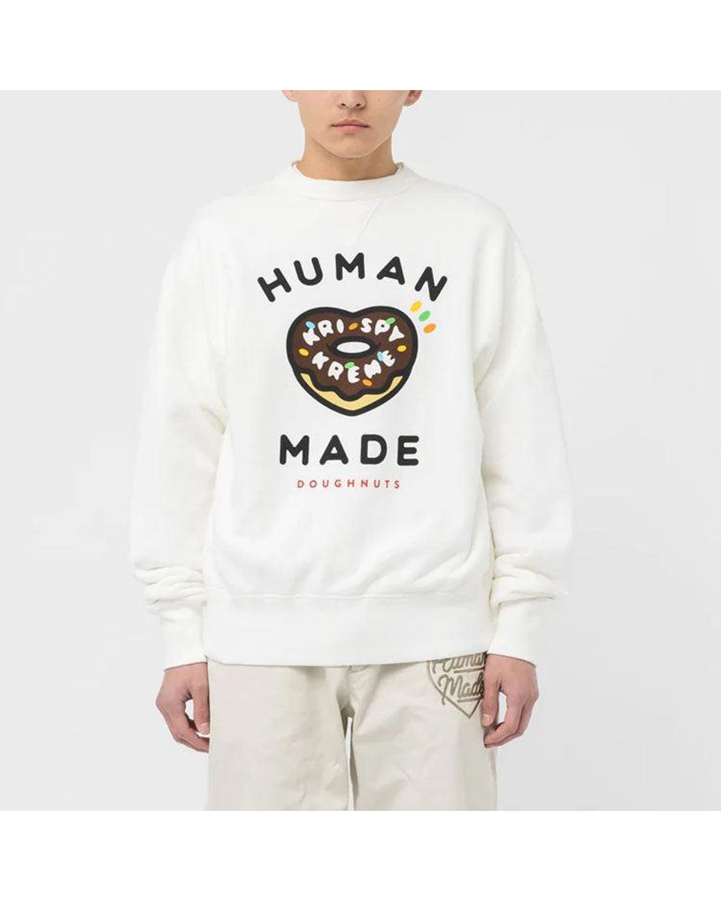 Human Made White X Krispy Kreme Graphic Long Sleeve T-Shirt for men