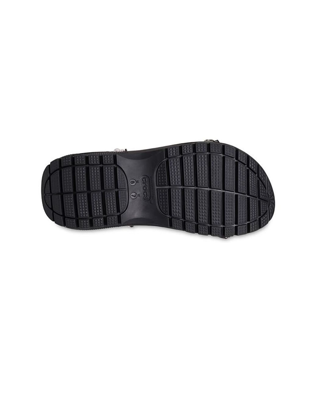 CROCSTM Black (Wmns) Mega Crush Pearl Ruffle Sandal