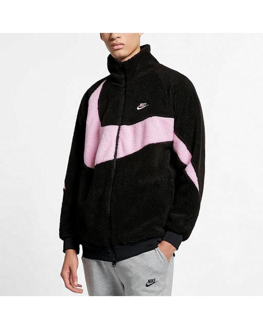black pink nike coat