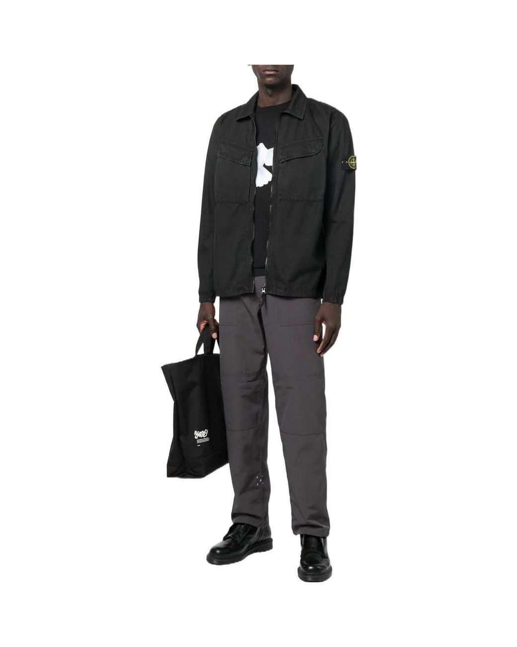 Stone Island Black Overshirt for men