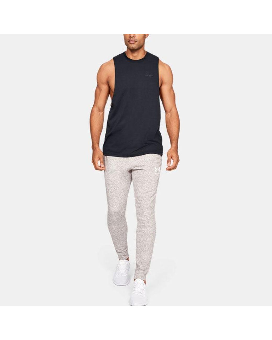 Under Armour Blue Sportstyle Left Chest Cut-Off Tank Top for men
