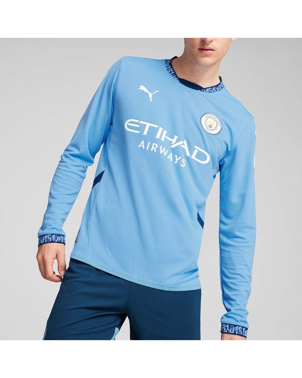 PUMA Blue Manchester City 24/25 Home Long Sleeve Jersey for men