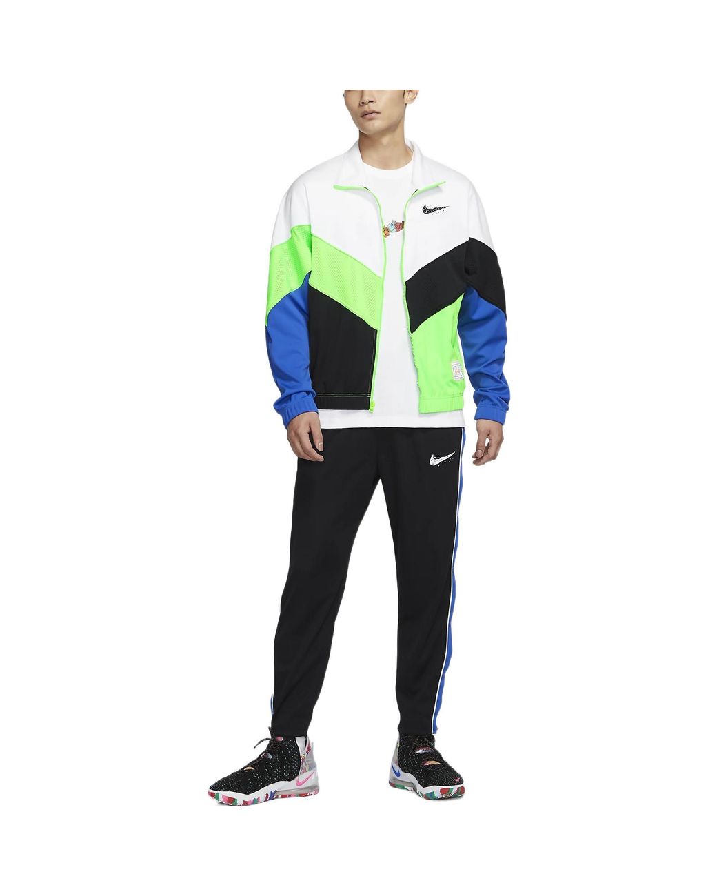Nike Green Contrasting Colors Logo Athleisure Casual Sports Loose Jacket for men