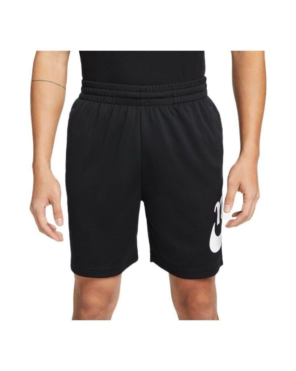 Nike Black Alphabet Logo Lacing Straight Casual Shorts for men