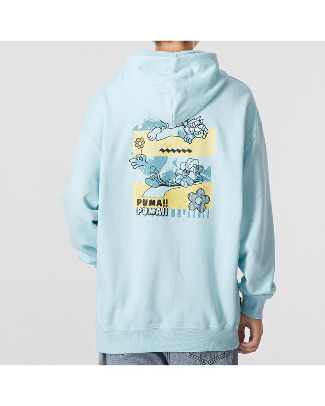 PUMA Blue Downtown Logo Hoodie for men