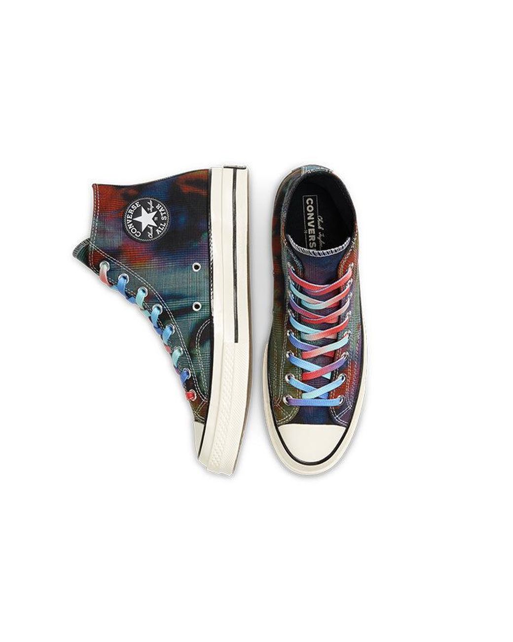 Converse Blue Chuck 70 High 'Tie Dye Plaid' for men