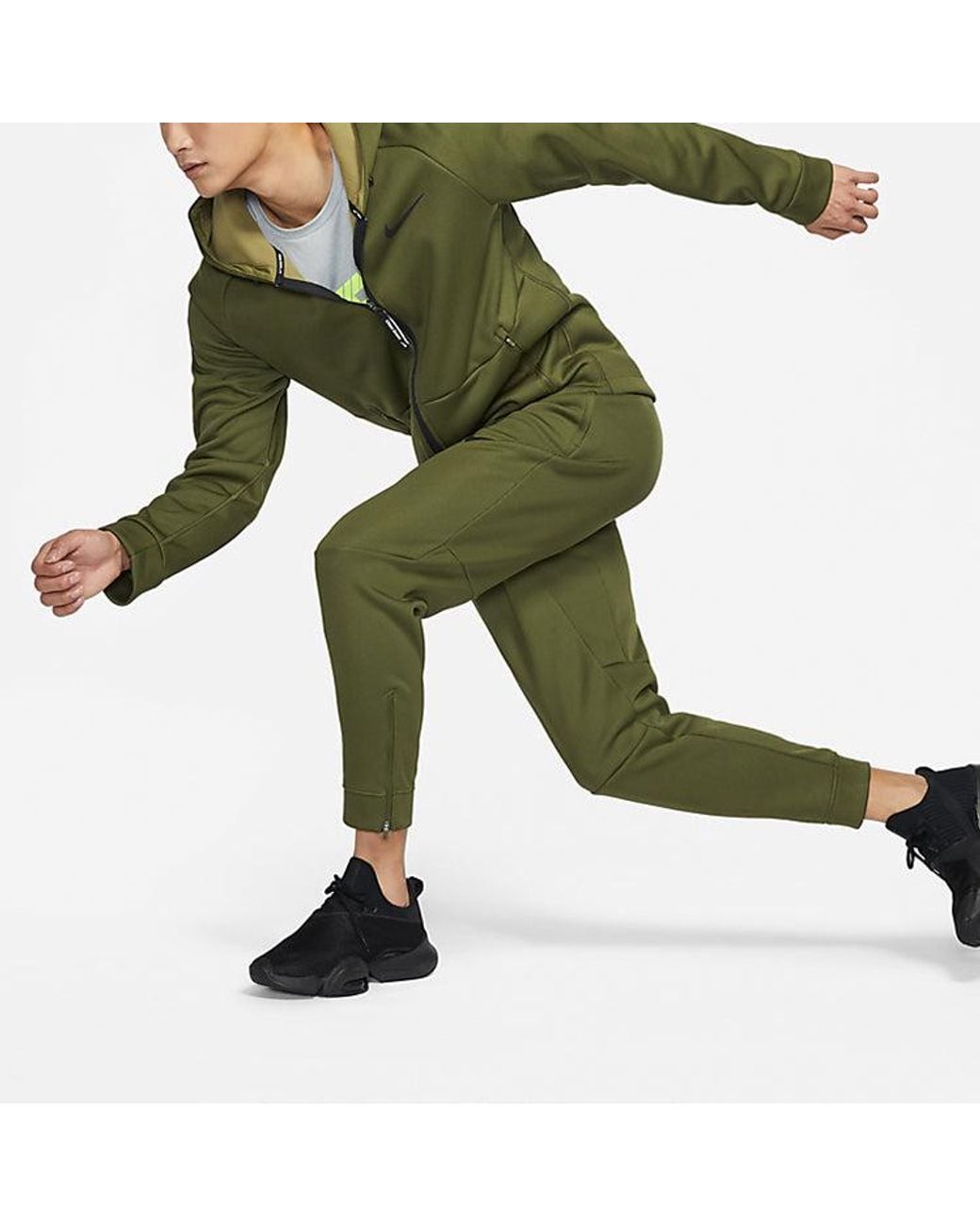 Nike Green Pro Therma-Fit Fleece Stay Warm Sports Training Hooded Jacket for men