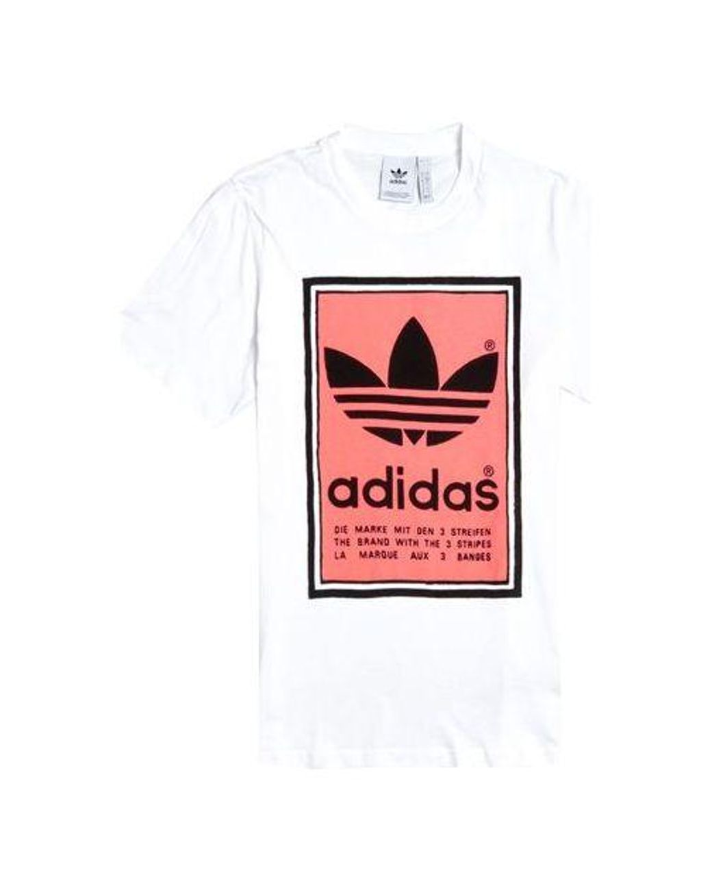 Adidas Red Originals Filled Label Logo Printing Short Sleeve for men
