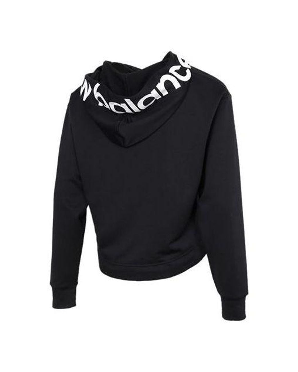 New Balance Black (Wmns) Relentless Logo Crop Hoodie