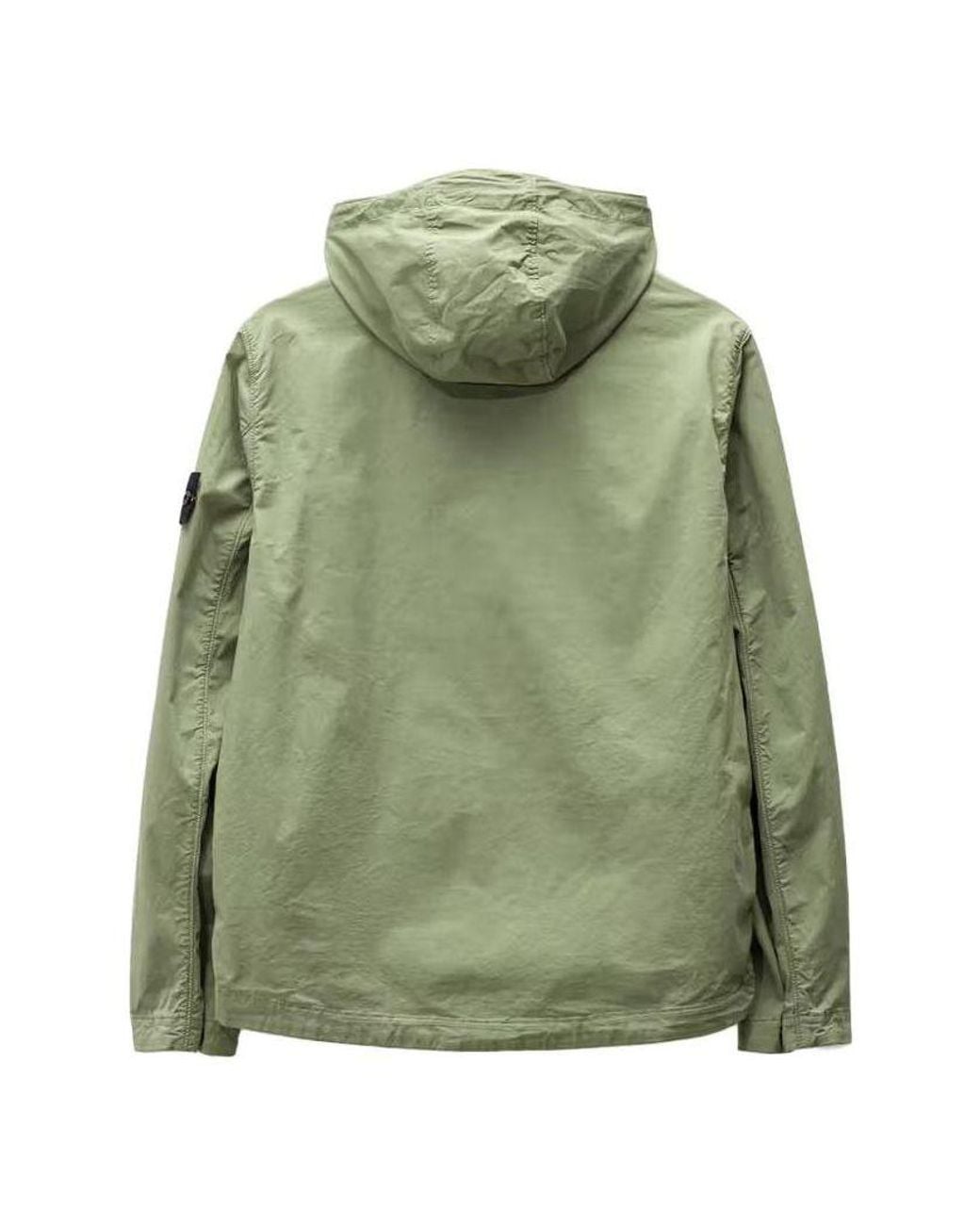 Stone Island Green Supima Cotton Twill Stretch Hooded Jacket 'Sage' for men