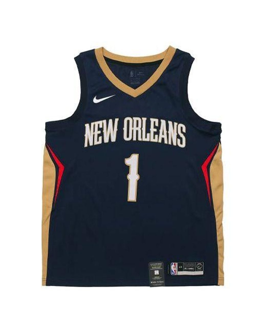 Nike Blue Nba Zion Williamson Basketball Sports Jersey Sw Fan Edition New Orleans Pelicans 1 Dark for men