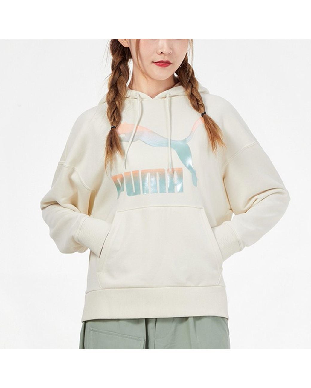 PUMA White (Wmns) Classics Logo Hoodie