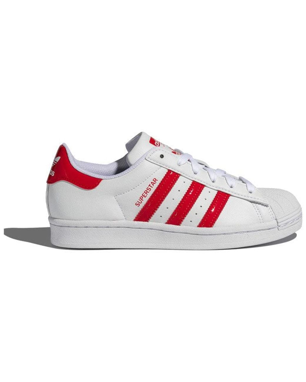 Adidas White (Wmns) Superstar Scarlet'