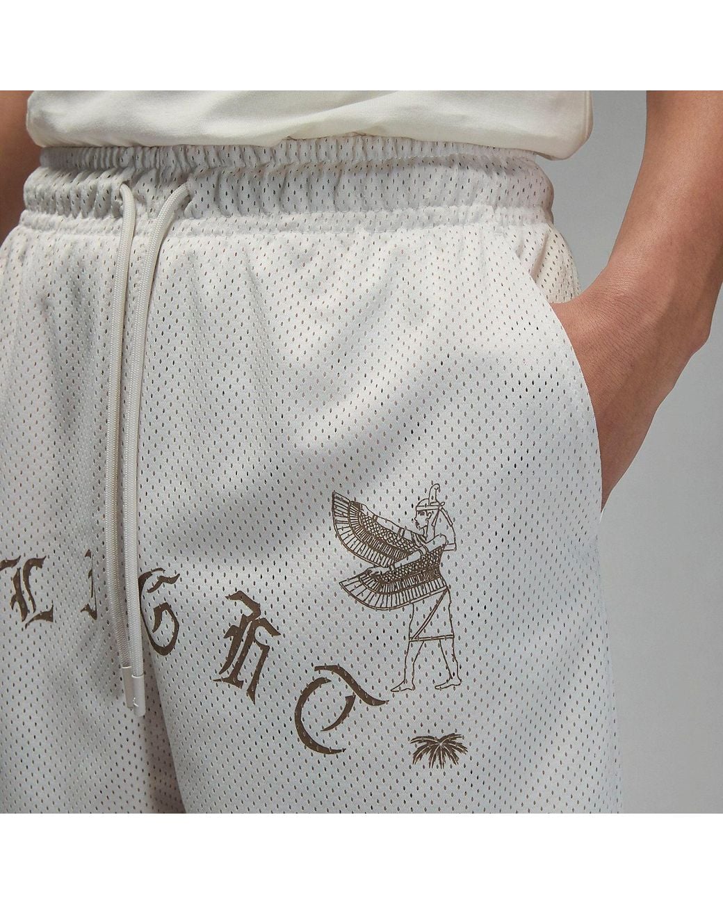 Nike Gray Artist Series By Umar Rashid Mesh Shorts for men