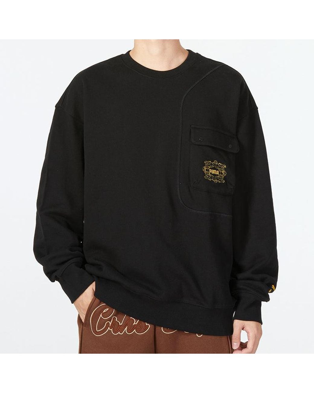 PUMA Black Das Cc Graphic Crew Sweater for men