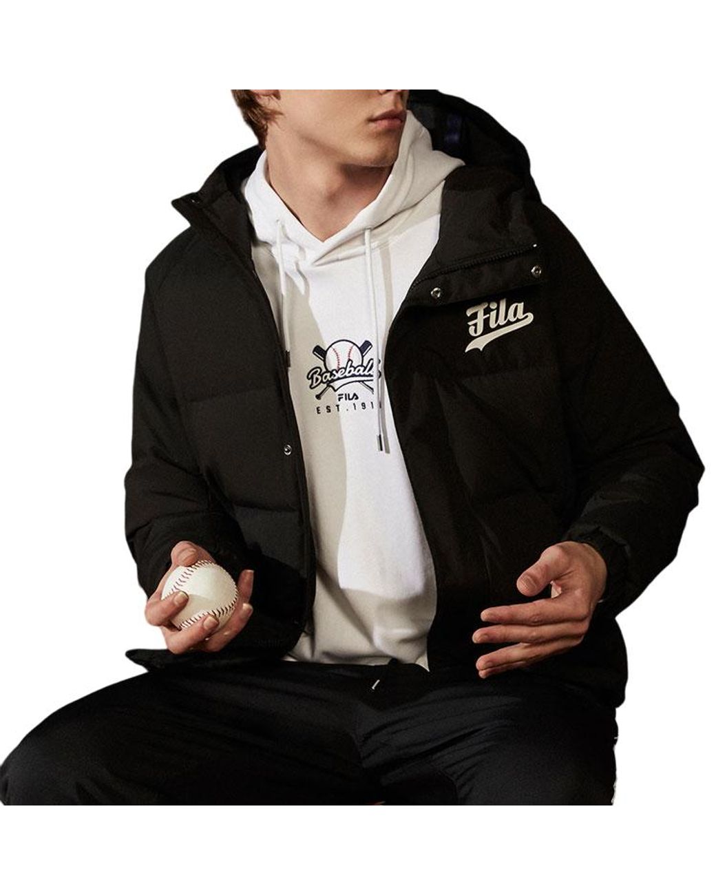 Fila Blue Logo Print Down Jacket for men