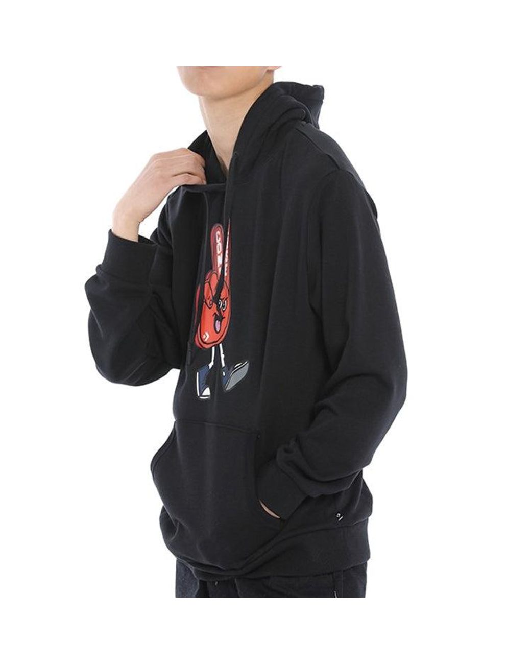 Converse Blue Finger Letter Print Hooded Drawstring Sweatshirt for men