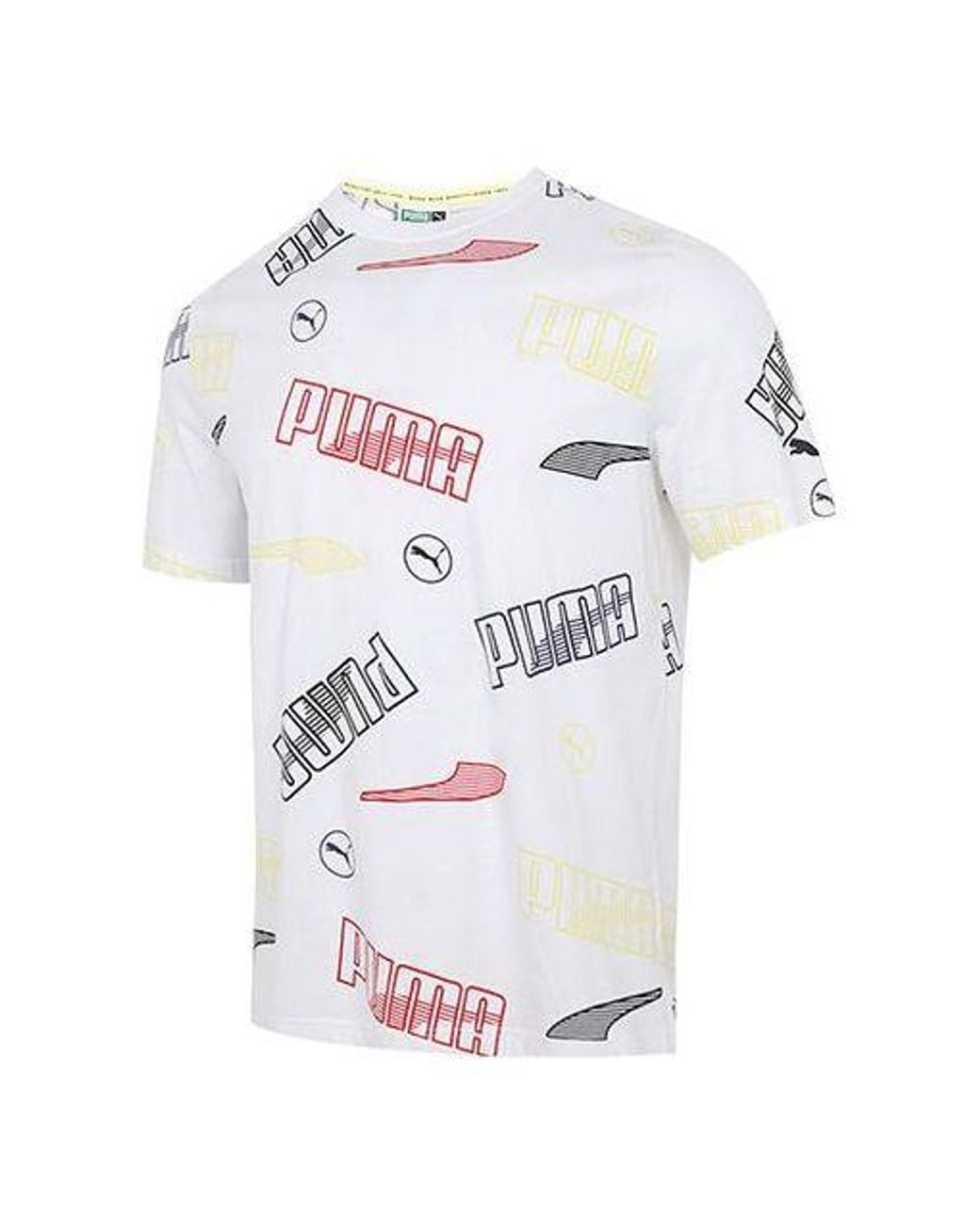 PUMA White Solid Regular Fit T-Shirt for men