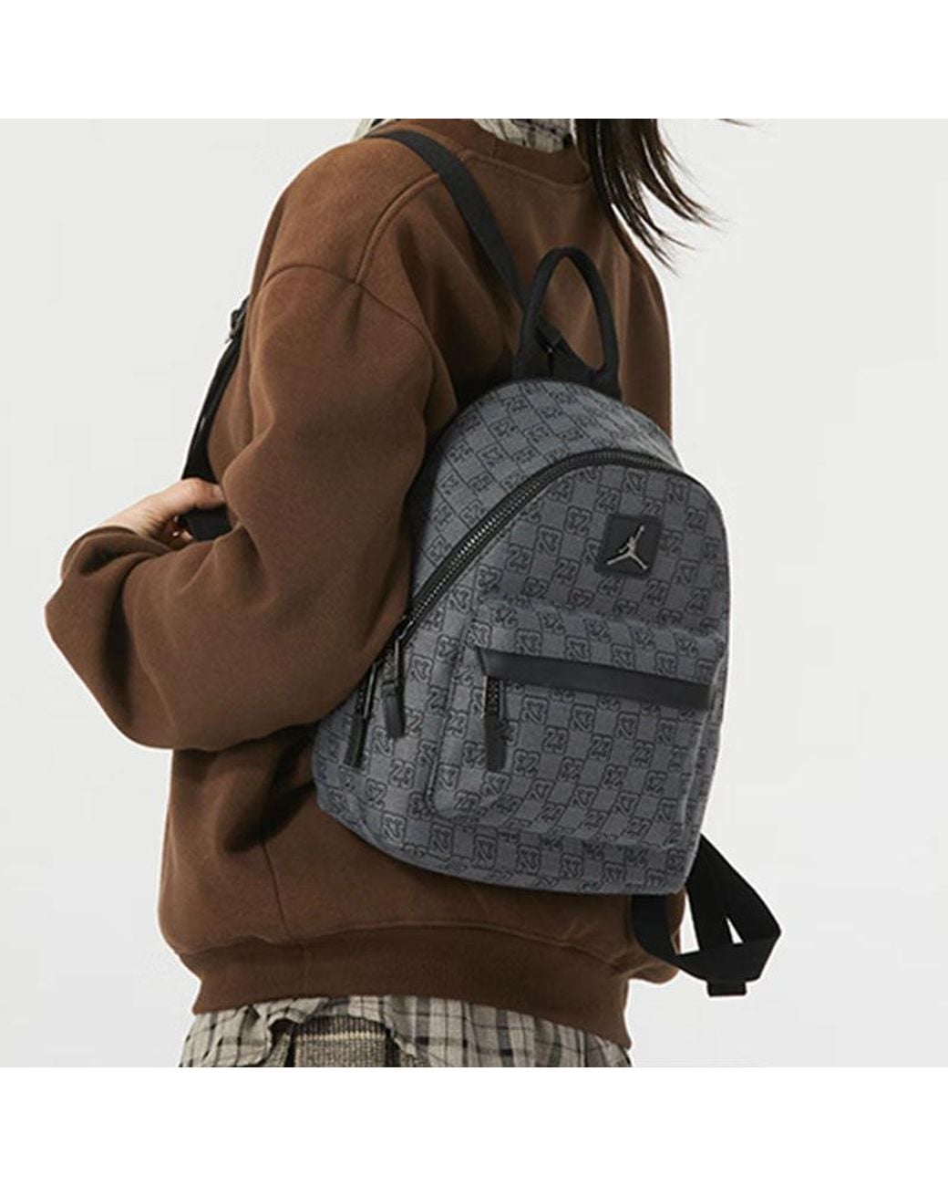 Nike Gray Monogram Mini Backpack