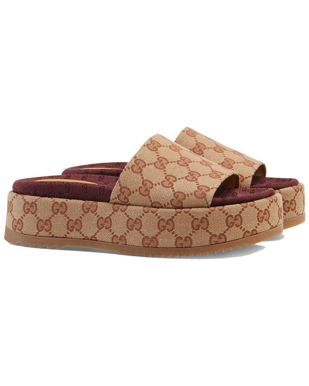 Gucci Brown (Wmns) Gg Slide Sandal 'Monogram