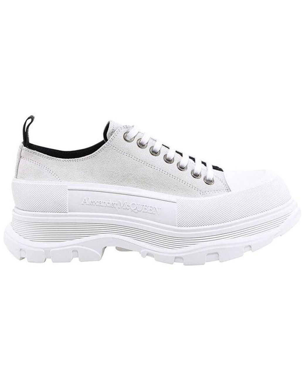 McQueen White Tread Slick Lace-Up for men