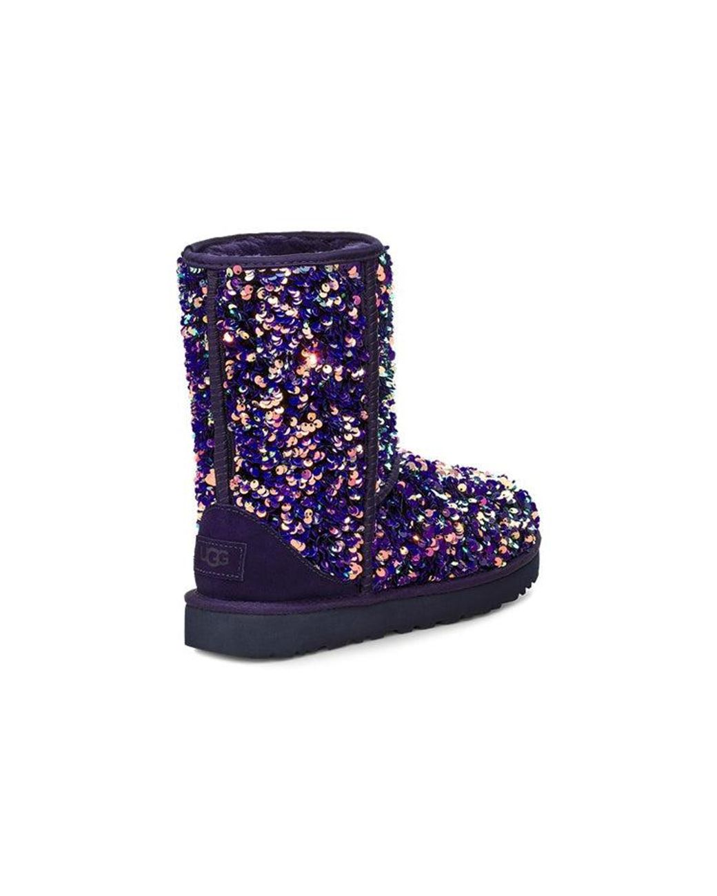 Ugg Blue Classic Short Stellar Sequin Snow Boots Black